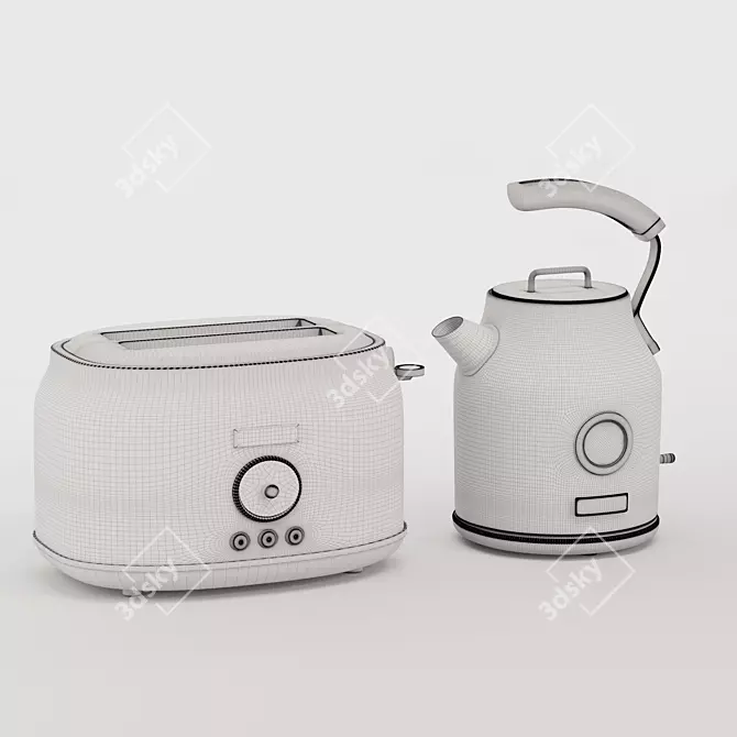 Haden Appliance Set: Toaster & Kettle 3D model image 4