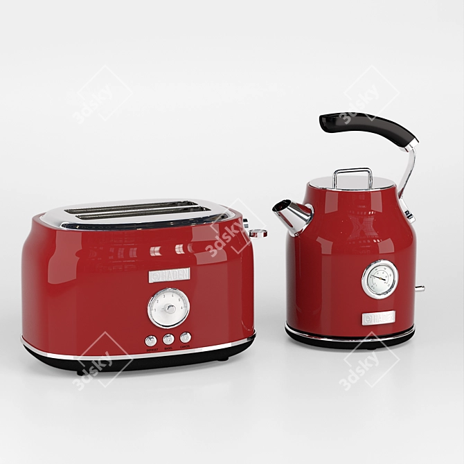 Haden Appliance Set: Toaster & Kettle 3D model image 5