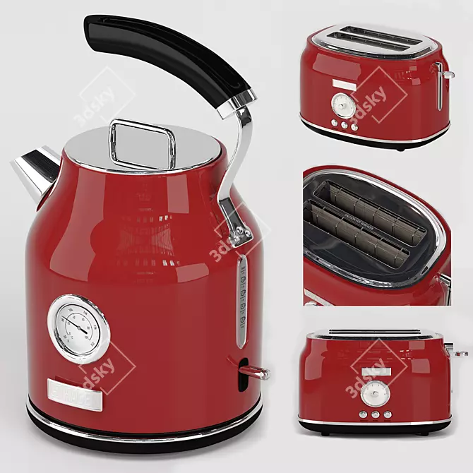 Haden Appliance Set: Toaster & Kettle 3D model image 6
