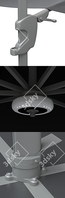 Black Theme Parasol with Dual Lights 3D model image 2