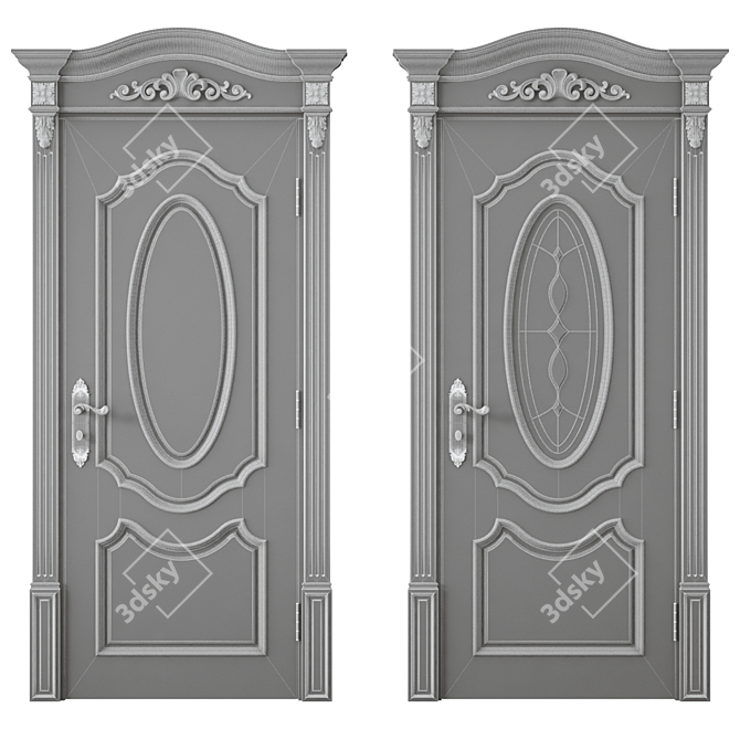 Stylish Interior Door 3D model image 4