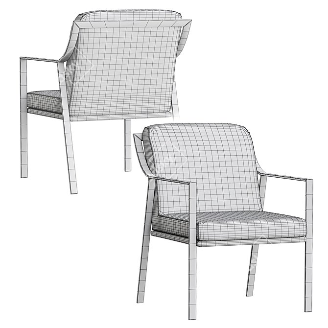 Valentine Armchair: Elegant and Versatile Seating. 3D model image 6