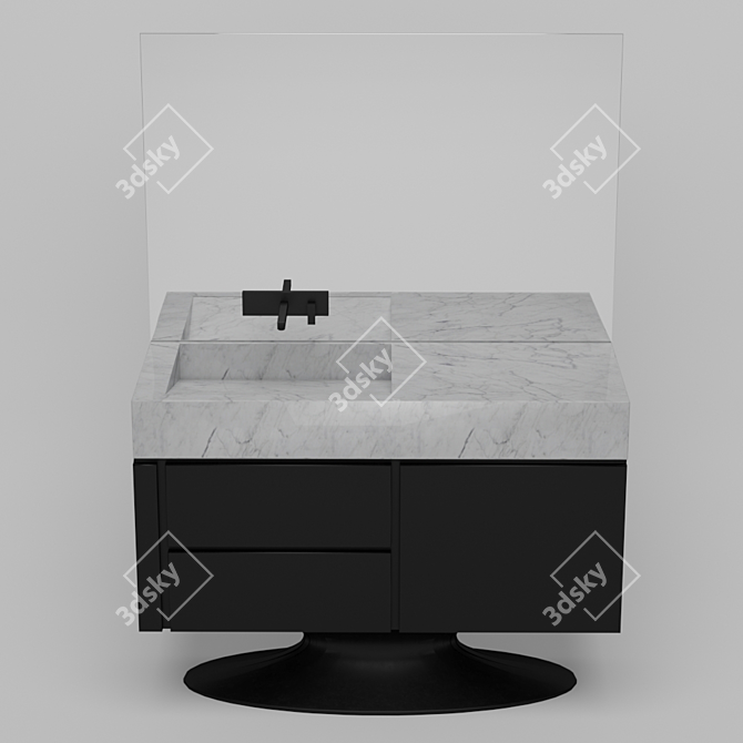 Modern Stainless Steel Sink 3D model image 2