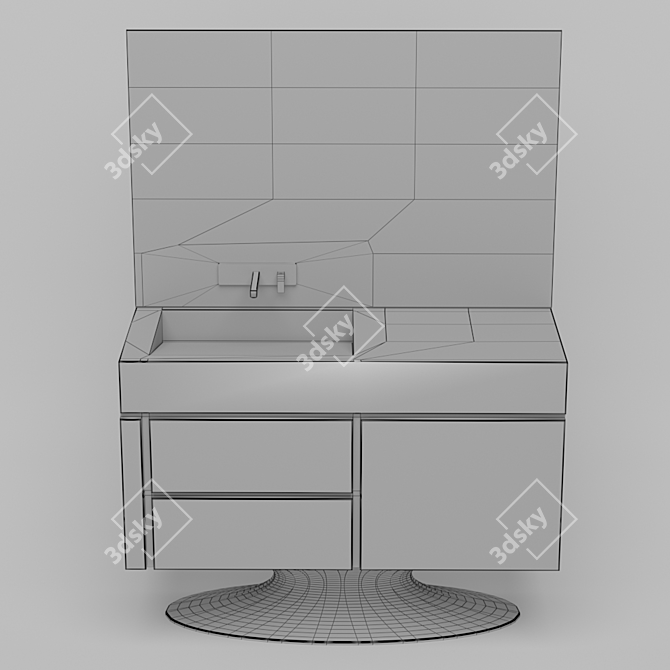 Modern Stainless Steel Sink 3D model image 3