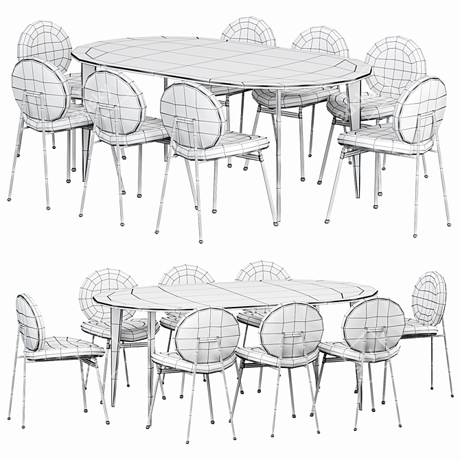 Modern Oval Arden Dining Table 3D model image 4