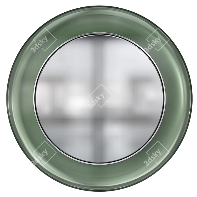 1960 Italian Circular Glass Mirror 3D model image 1