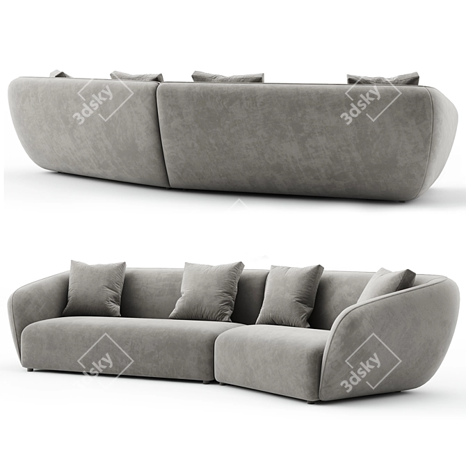 Modern Upholstered Sofa by Kagan 3D model image 2