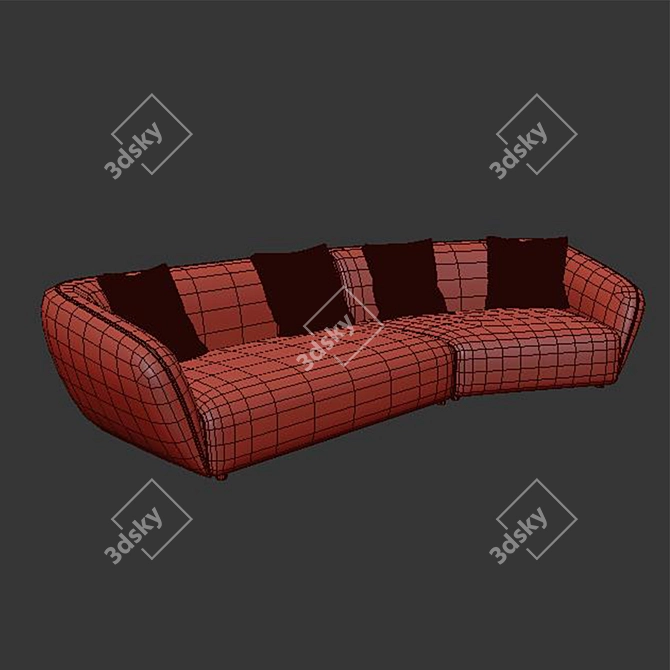 Modern Upholstered Sofa by Kagan 3D model image 5