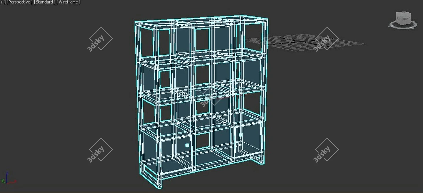 Modern Metal and Wood Loft Wardrobe 3D model image 2