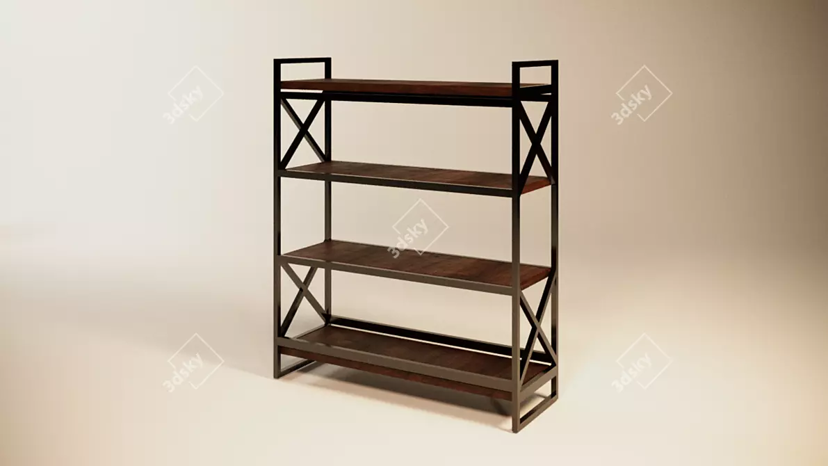 Modern Loft Style Shelf Decor 3D model image 1