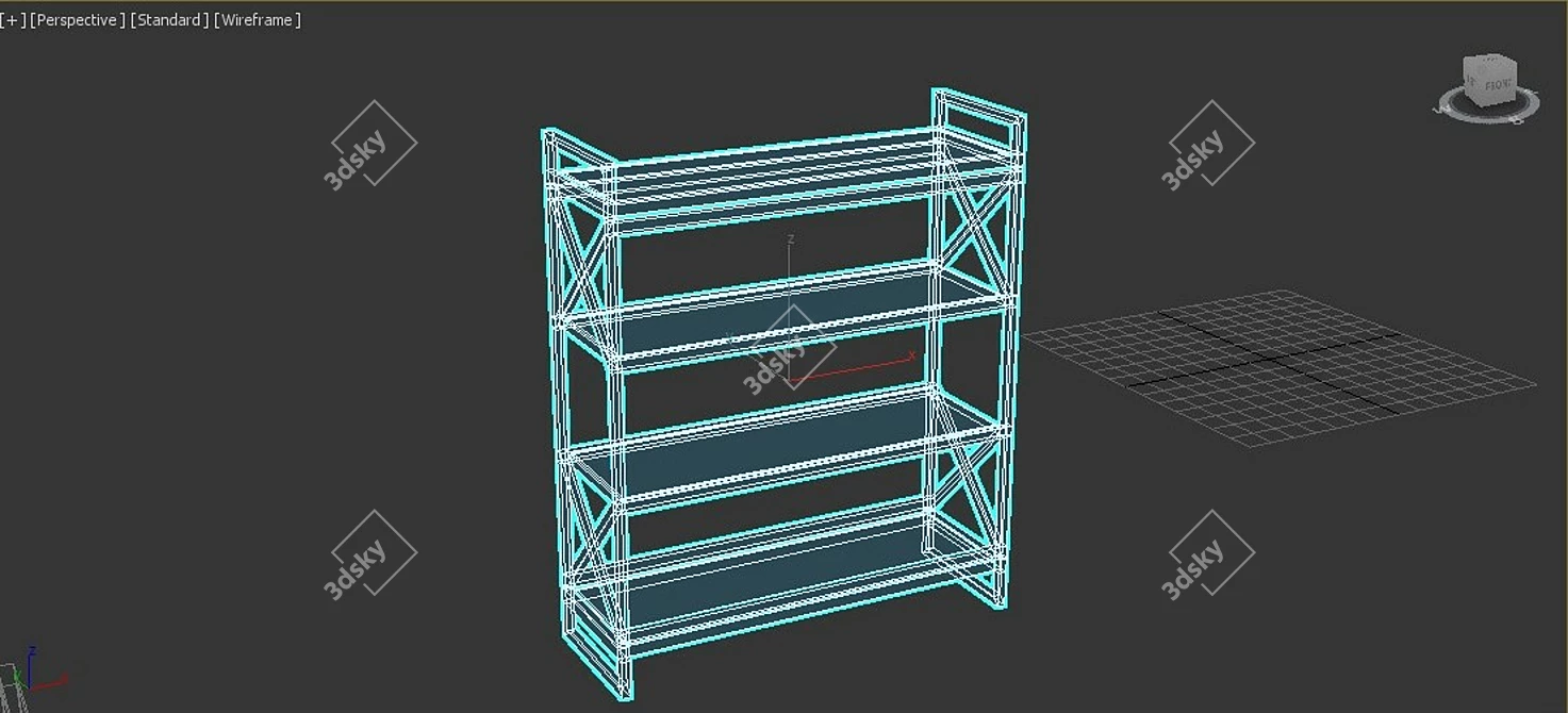 Modern Loft Style Shelf Decor 3D model image 2