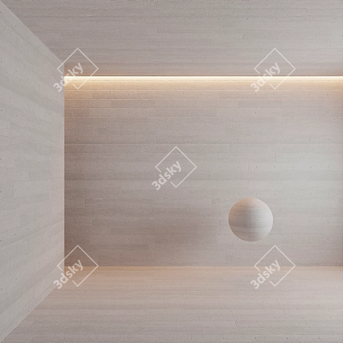 Seamless Concrete Wood Wall 3D model image 1