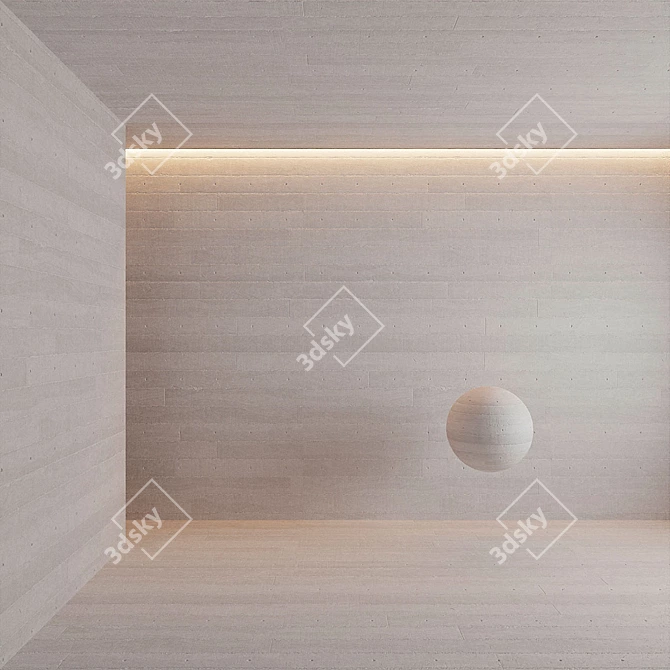 Seamless Concrete Wood Wall 3D model image 6