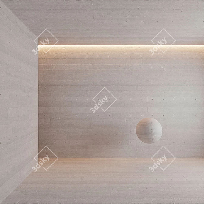 Seamless Concrete Wood Wall 3D model image 9