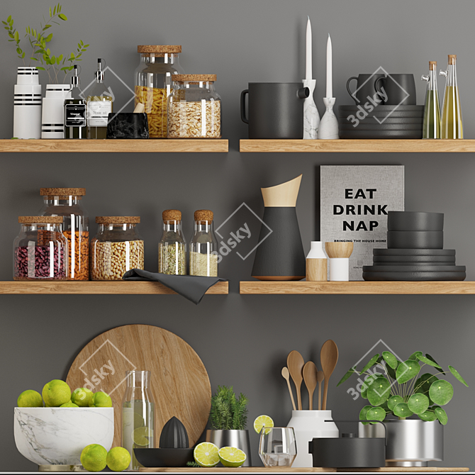 Sleek Kitchen Accents - 105cm² 3D model image 1