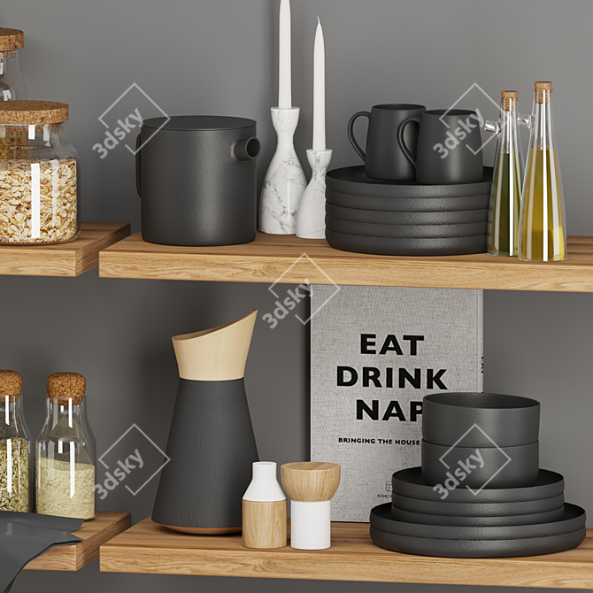 Sleek Kitchen Accents - 105cm² 3D model image 4