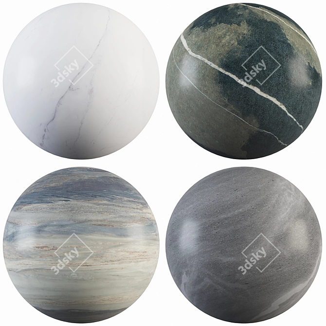 Premium Marble Collection: 45 Unique Textures 3D model image 1