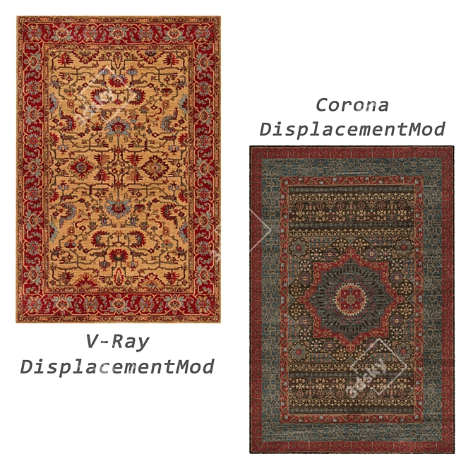 Versatile Rug Set: 6 Beautiful Options! 3D model image 4