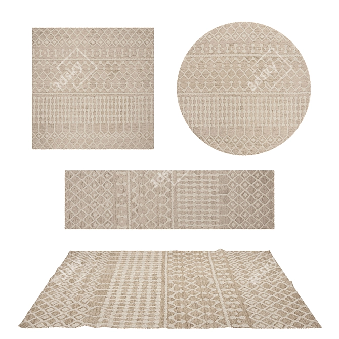 Versatile Set of 8 Rugs 3D model image 1