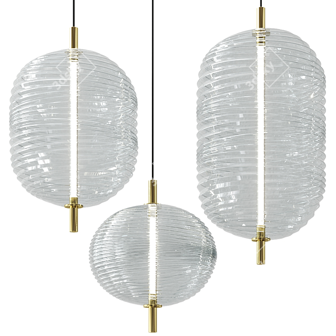 Elegant Jefferson Pendant Lamp 3D model image 1