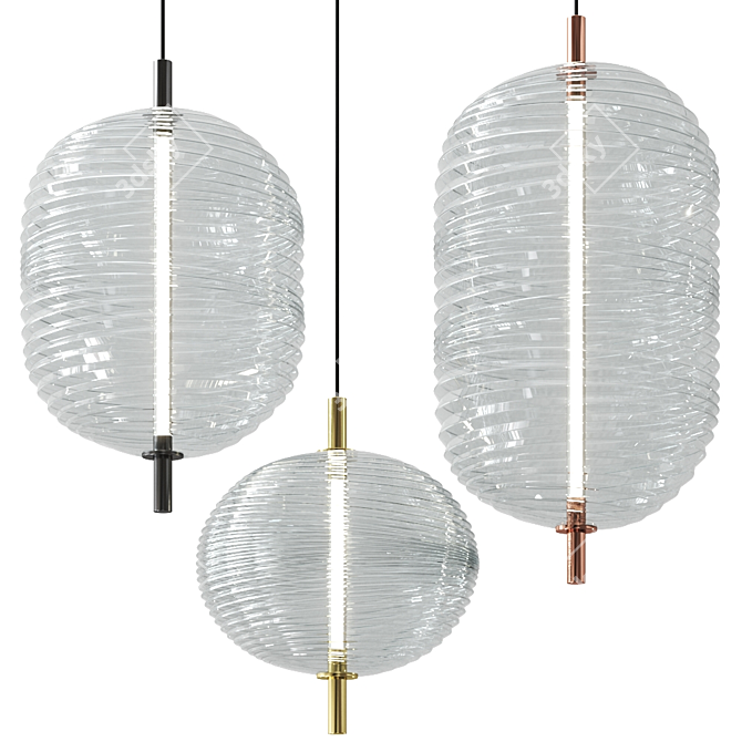 Elegant Jefferson Pendant Lamp 3D model image 2