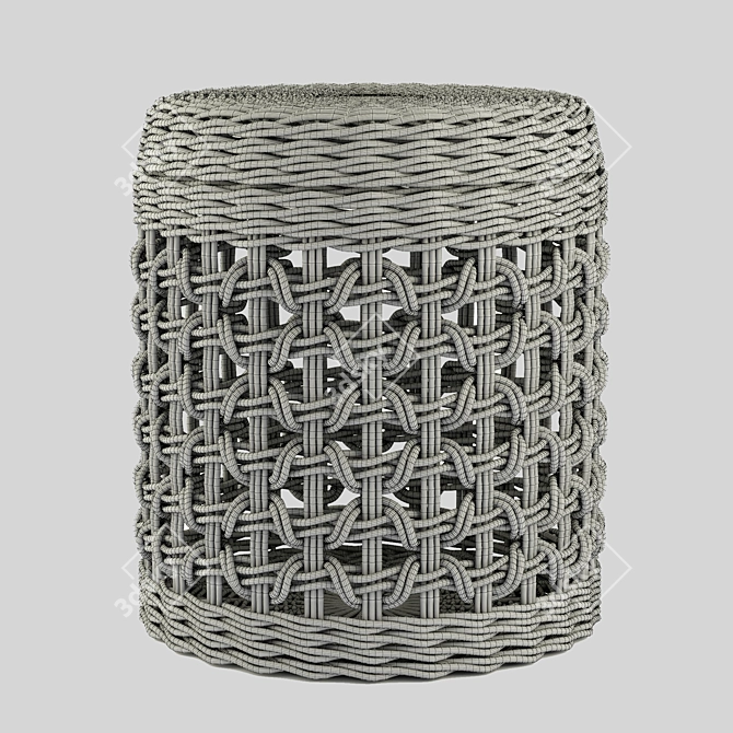 Handwoven Wicker Basket - Stylish Storage Solution 3D model image 4