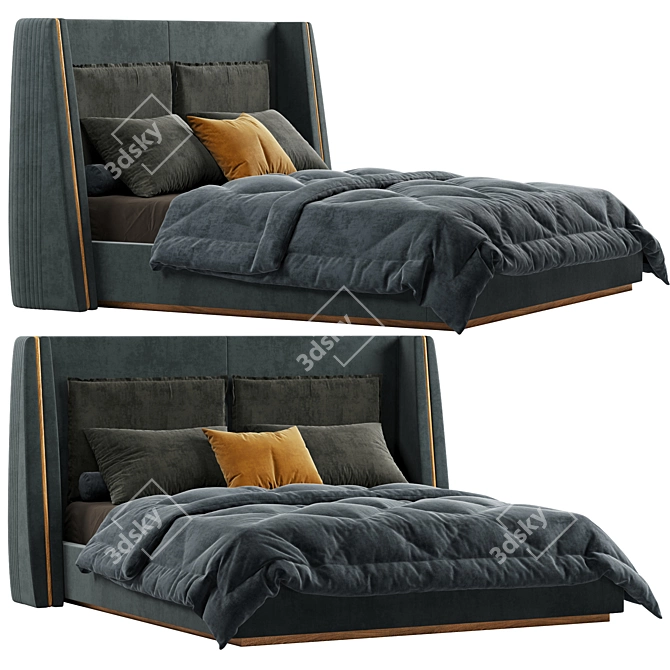 Modern Mezzo Barlow Bed 3D model image 1