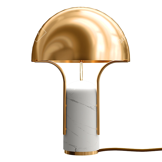 Elegant Brass and Marble Lamp 3D model image 1