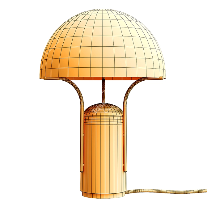 Elegant Brass and Marble Lamp 3D model image 2