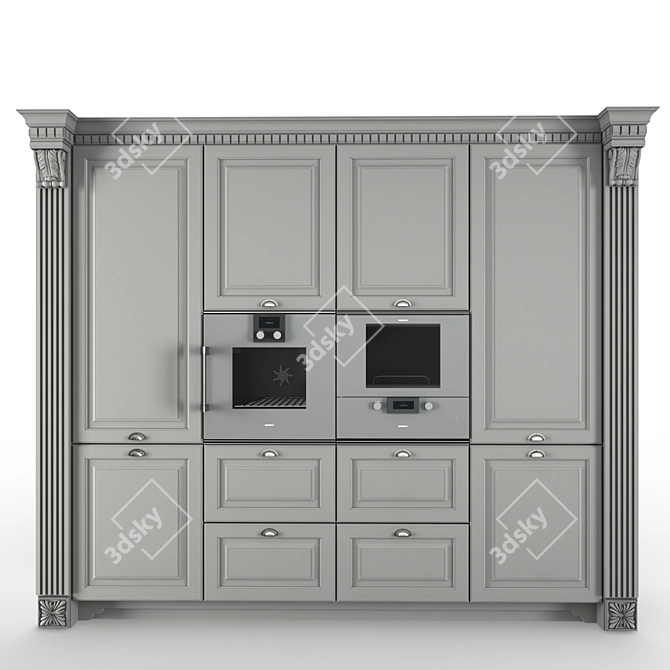 Luxury Neoclassical Kitchen: Customizable Design & Premium Appliances 3D model image 3