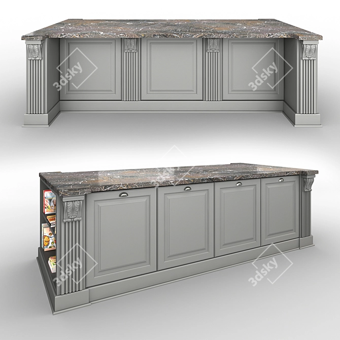 Luxury Neoclassical Kitchen: Customizable Design & Premium Appliances 3D model image 6