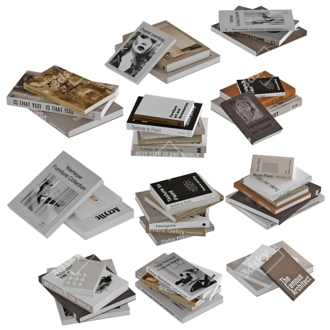 Ultimate Book Collection Set 3D model image 5