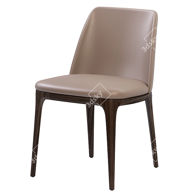 Elegant Grace Chair: Sleek Design & Solid Wood 3D model image 1