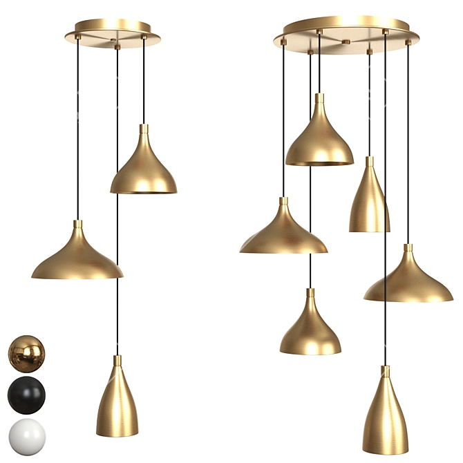 Elegant Simplicity: Swell Chandelier 3D model image 1