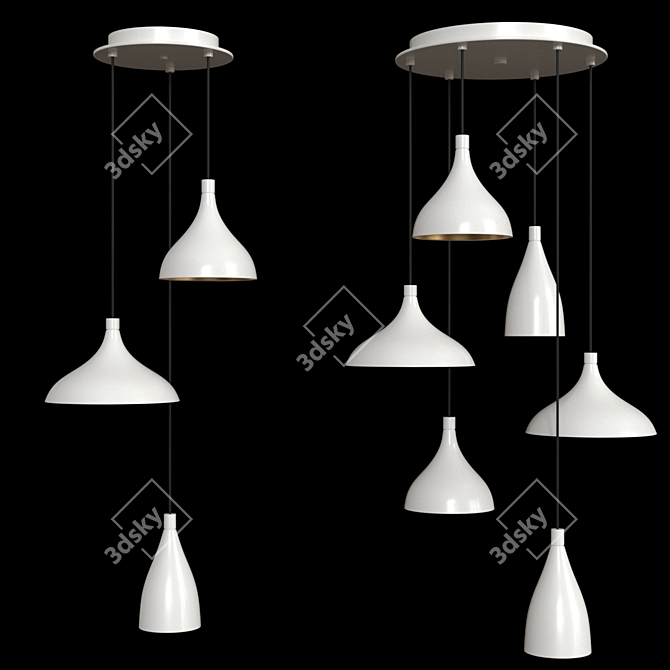 Elegant Simplicity: Swell Chandelier 3D model image 3