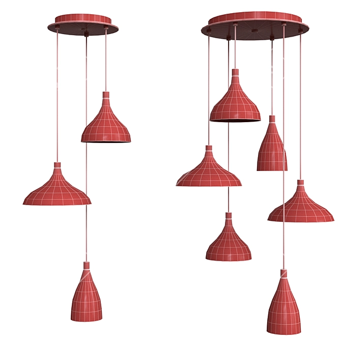 Elegant Simplicity: Swell Chandelier 3D model image 4