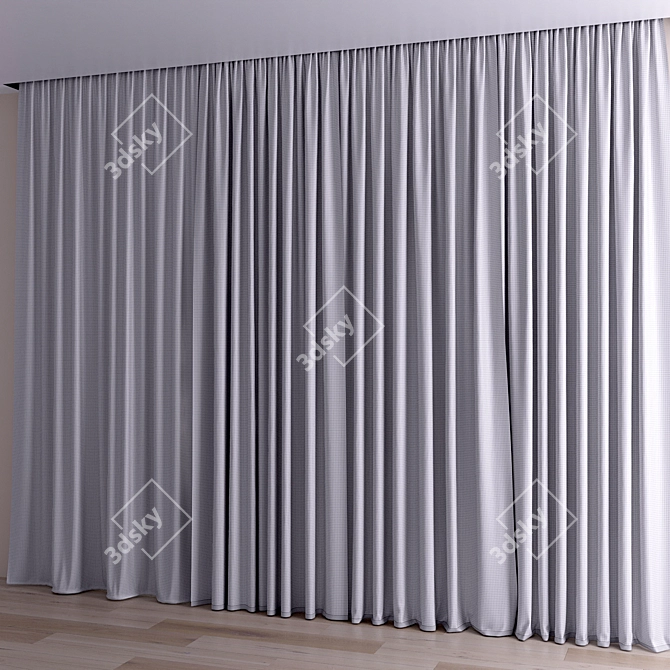 Tulle Curtains for Elegant Windows 3D model image 3