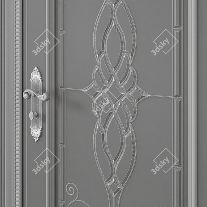 Modern UV Mapped Interior Door 3D model image 6