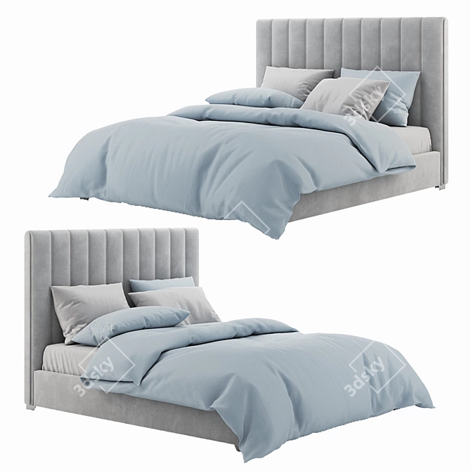 Homely Bed with Storage: Stylish Design & Customizable 3D model image 1