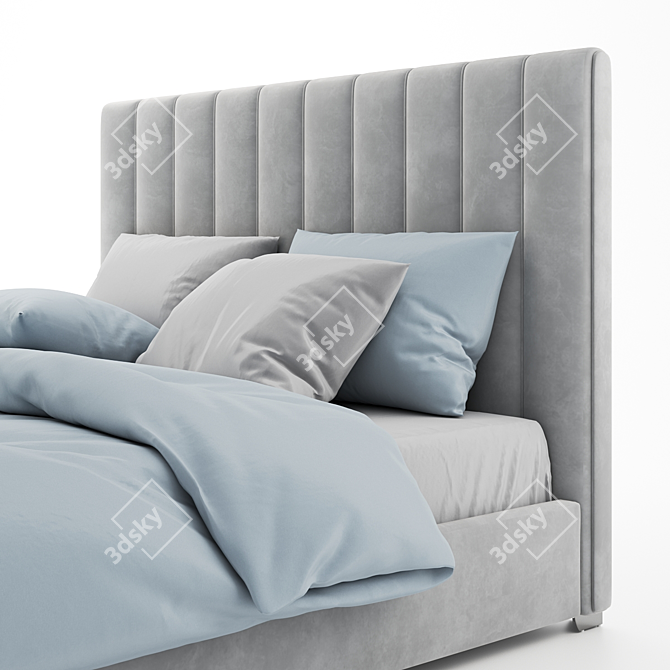 Homely Bed with Storage: Stylish Design & Customizable 3D model image 2