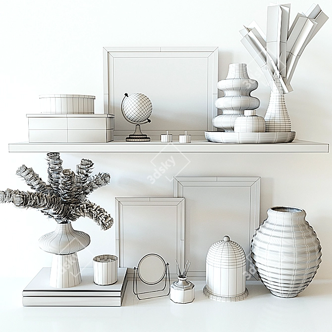 Title: Exquisite Decorative Shelf Set 3D model image 5