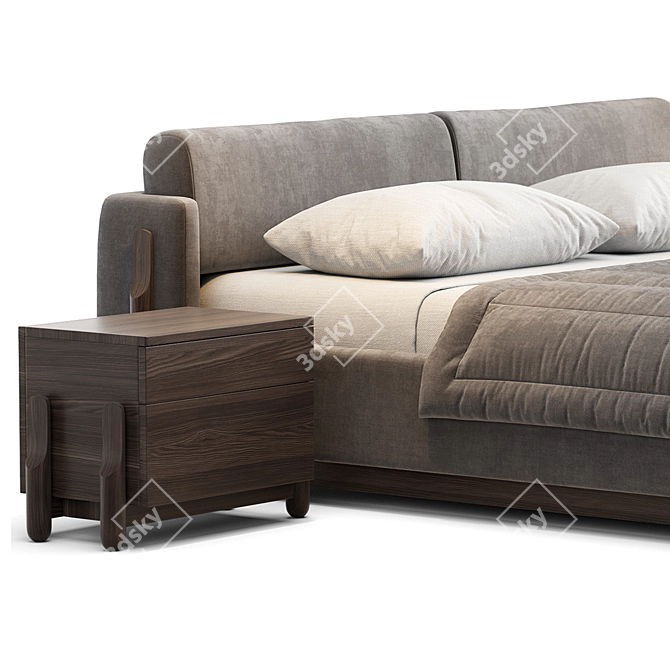 Elegant Modern Zegen Bed 3D model image 3