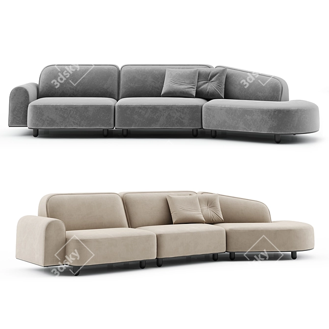 Sleek Curve Sofa: Vladimir Kagan 3D model image 1