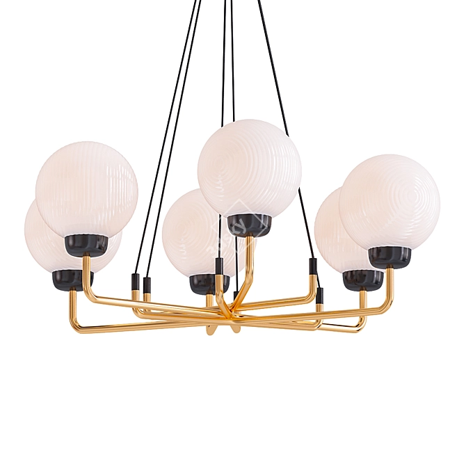 Andresa Chandelier: Elegant 6-Ball Lighting 3D model image 1