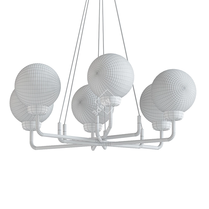 Andresa Chandelier: Elegant 6-Ball Lighting 3D model image 2