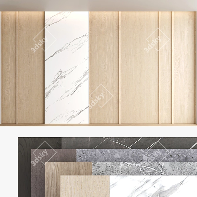 Title: Decorative 3D Wall Panel Set 3D model image 1