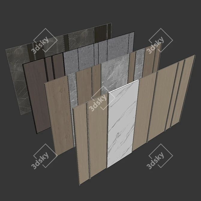 Title: Decorative 3D Wall Panel Set 3D model image 6