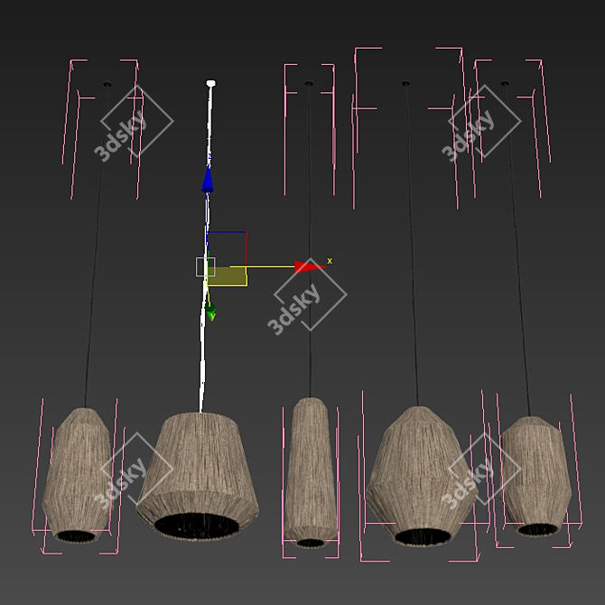 Rope Barrel Chandelier No. 5 3D model image 6