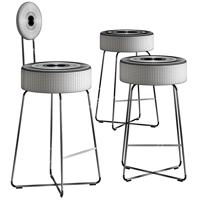 Modern Lotta Bar Stool: Sleek and Stylish 3D model image 2