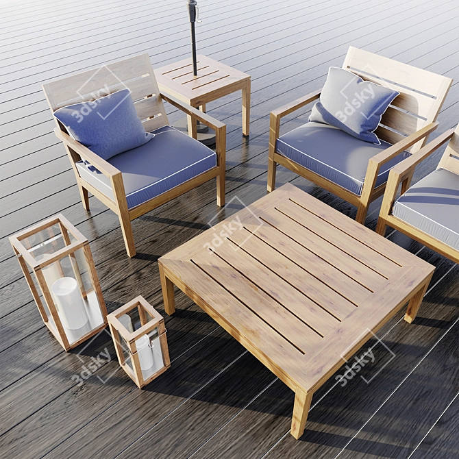 Regatta Natural Outdoor Furniture Set 3D model image 2